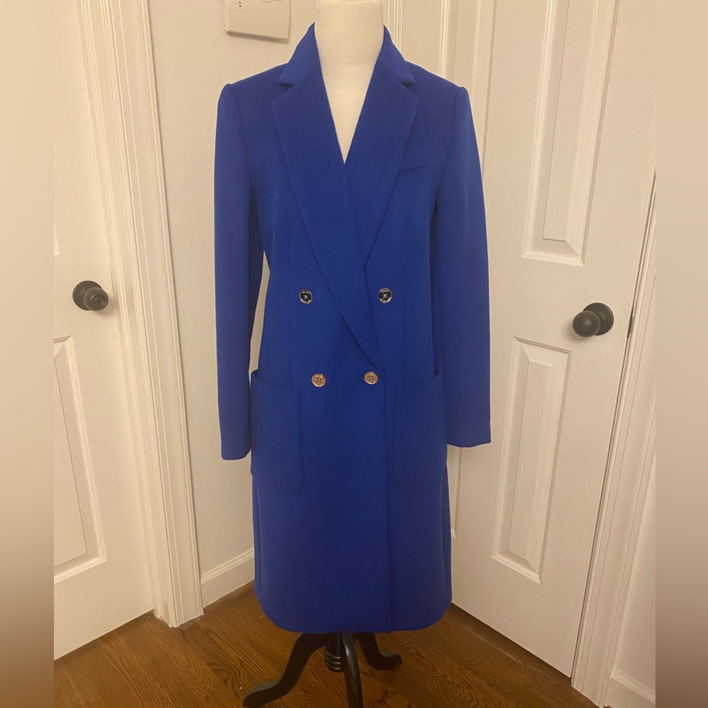 Blue wool blend coat by Michael Kors Size 0